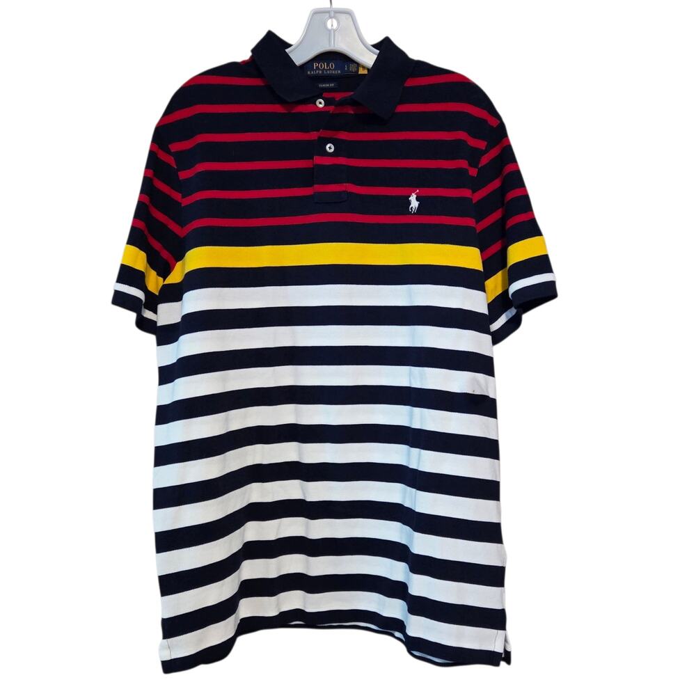 Polo Ralph Lauren Classic Fit Striped Polo Shirt sz large, cotton